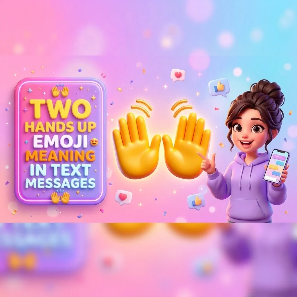 Two Hands Up Emoji Meaning in Text Messages